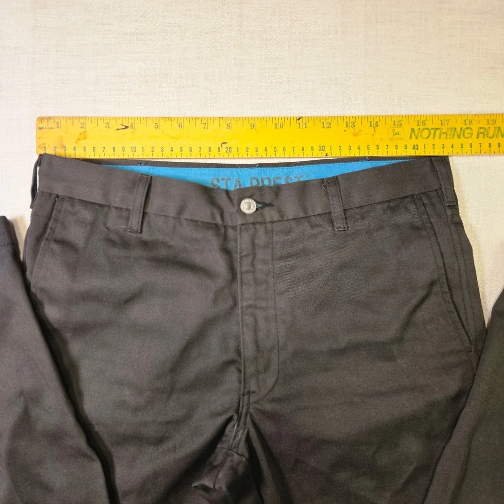 Levis Sta-Prest Chino Pants 33x34 Mens Black Slim Fit Tapered Trousers Workwear